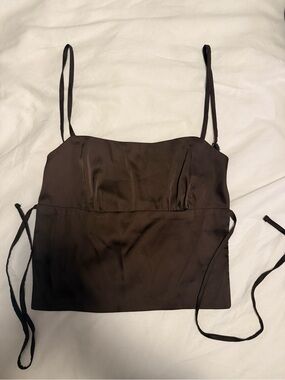 Edikted Satin Open Back Top Size M